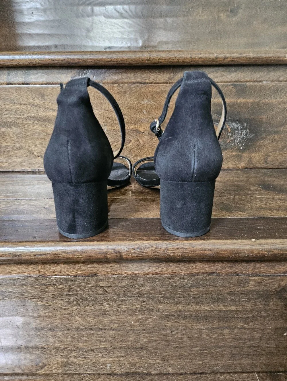 Gap Black Suede Block Heel Sandal